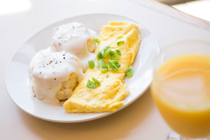 Brunch options - eggs and biscuits