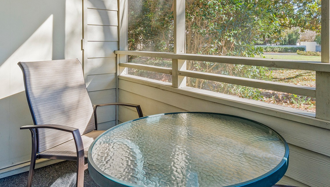 Patio with table and chair