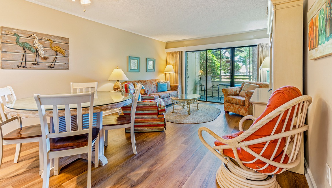 Living room and dining area