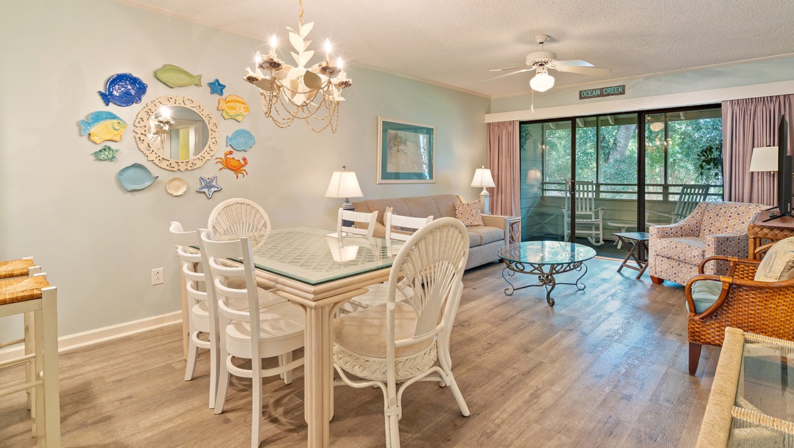 Living room and dining area